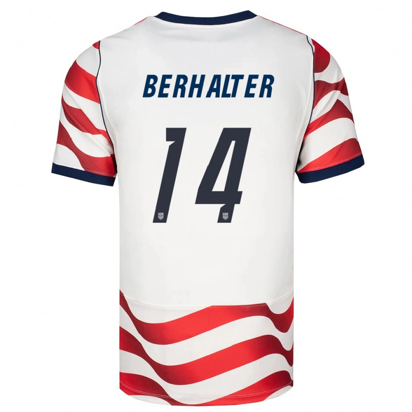 Danxen Hombre Camiseta Estados Unidos Sebastian Berhalter #14 Rojo Blanco Negro 1ª Equipación 26-28 La Camisa México