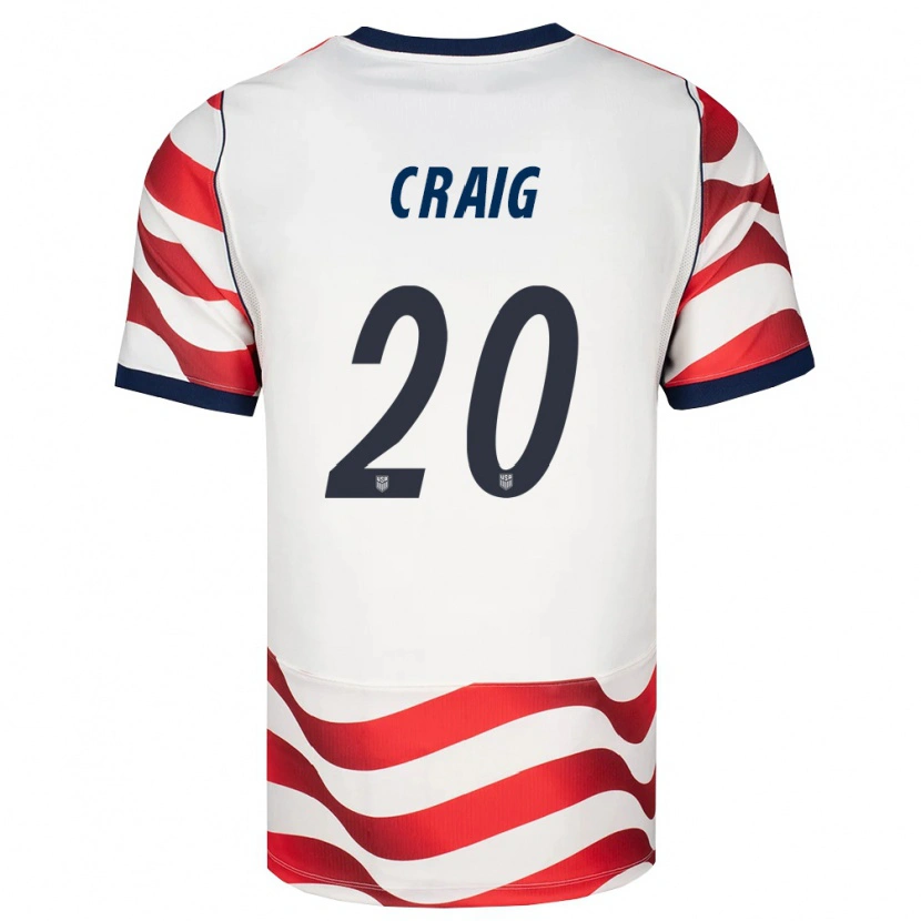 Danxen Hombre Camiseta Estados Unidos Brandan Craig #20 Rojo Blanco Negro 1ª Equipación 26-28 La Camisa México