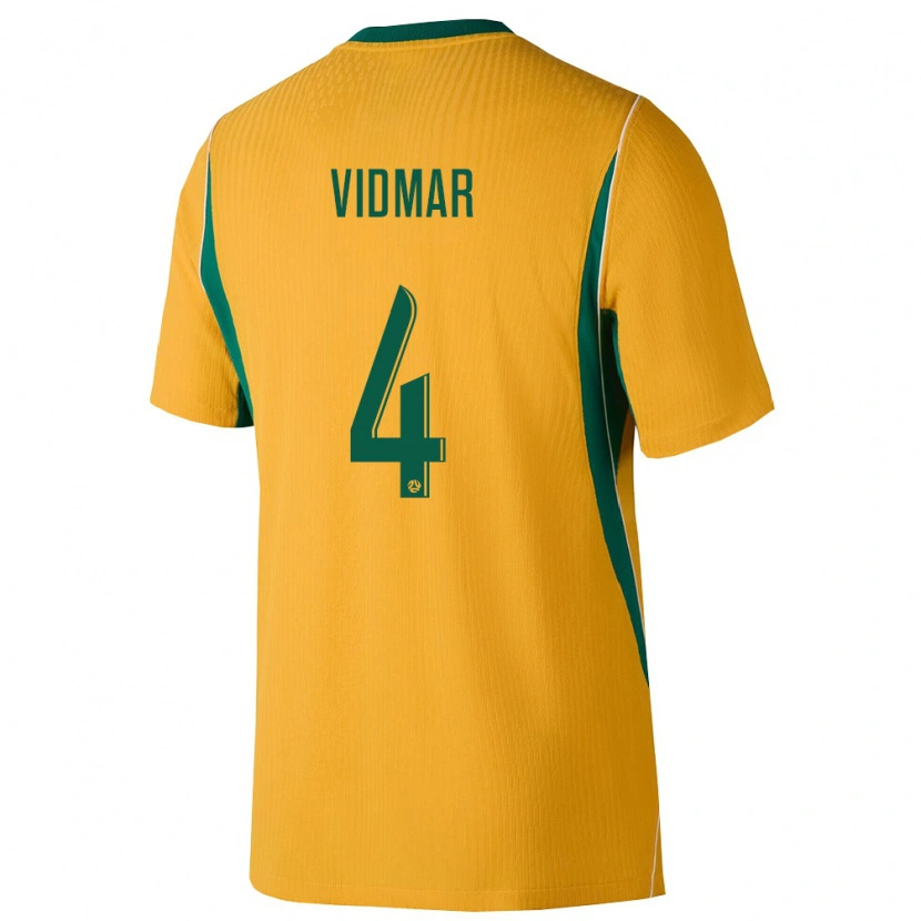 Danxen Hombre Camiseta Australia Kane Vidmar #4 Amarillo Verde 1ª Equipación 26-28 La Camisa México