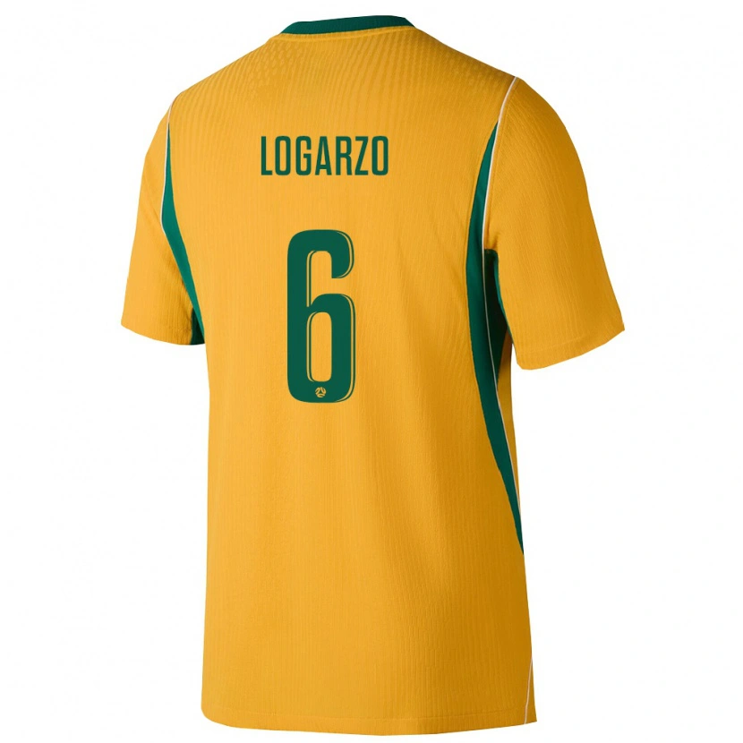 Danxen Hombre Camiseta Australia Chloe Logarzo #6 Amarillo Verde 1ª Equipación 26-28 La Camisa México