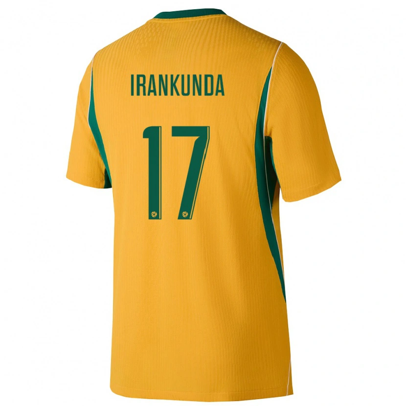 Danxen Hombre Camiseta Australia Nestory Irankunda #17 Amarillo Verde 1ª Equipación 26-28 La Camisa México