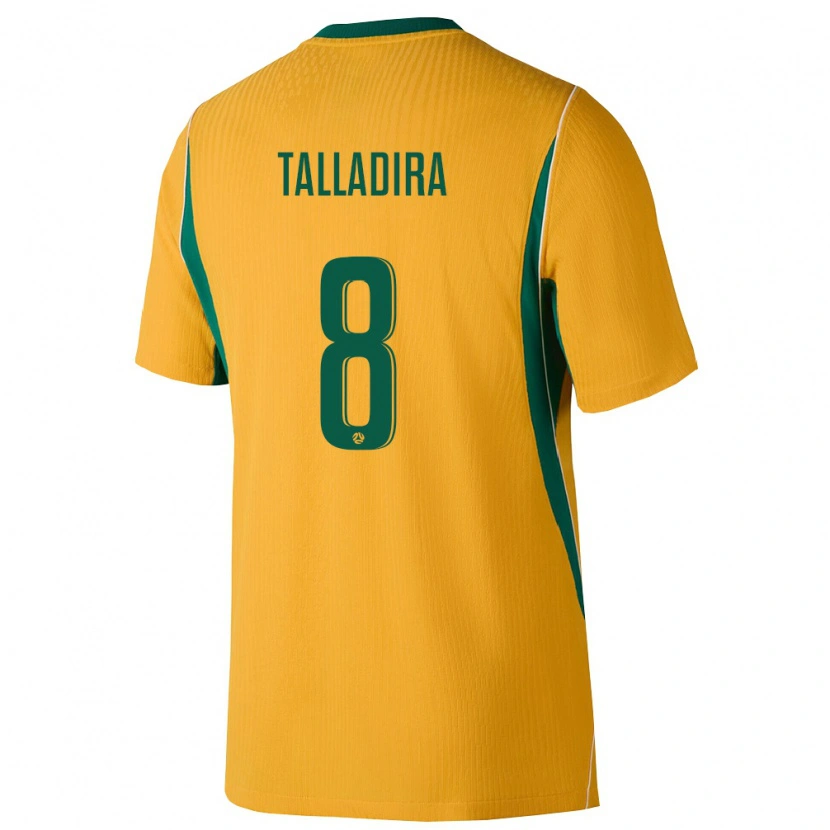 Danxen Hombre Camiseta Australia Fabian Talladira #8 Amarillo Verde 1ª Equipación 26-28 La Camisa México