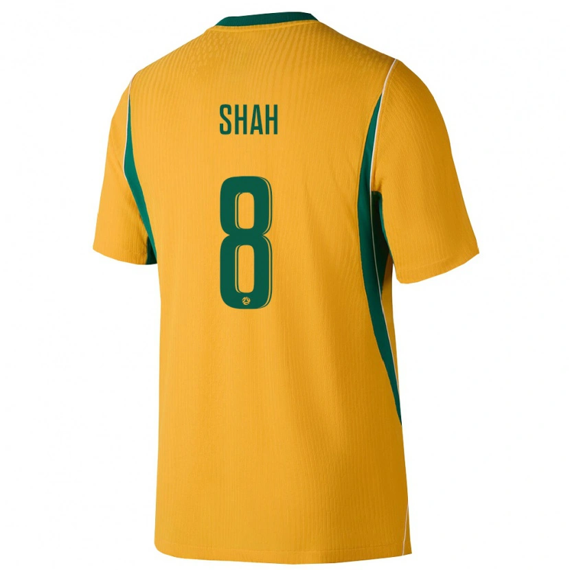 Danxen Hombre Camiseta Australia Jariyah Shah #8 Amarillo Verde 1ª Equipación 26-28 La Camisa México