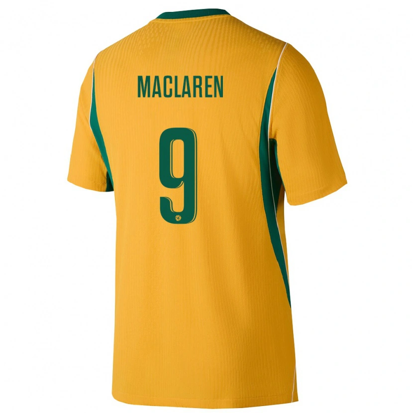 Danxen Hombre Camiseta Australia Jamie Maclaren #9 Amarillo Verde 1ª Equipación 26-28 La Camisa México