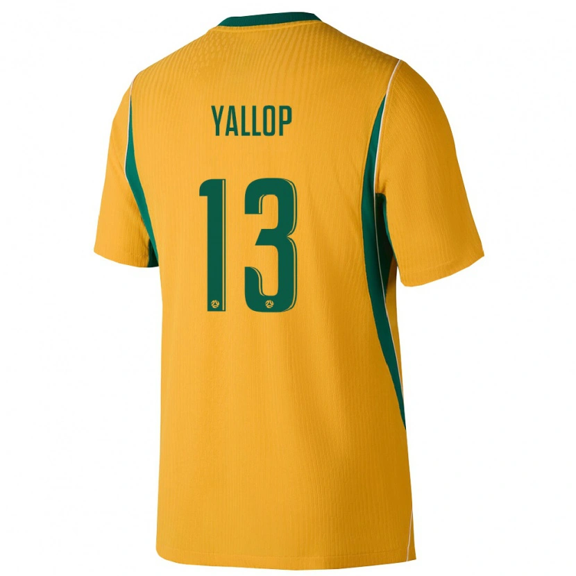 Danxen Hombre Camiseta Australia Tameka Yallop #13 Amarillo Verde 1ª Equipación 26-28 La Camisa México