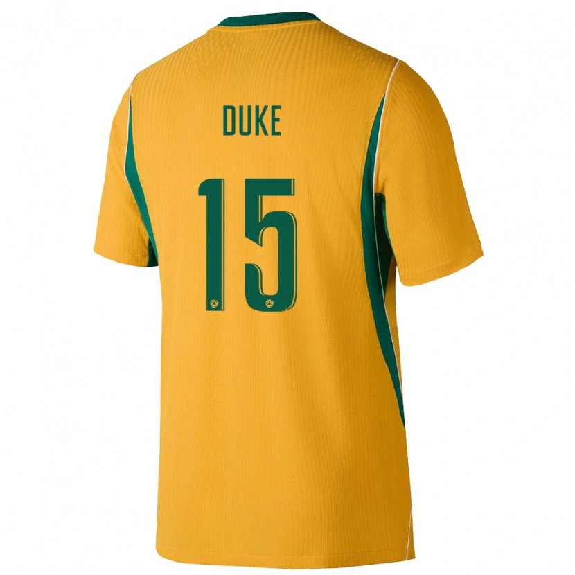 Danxen Hombre Camiseta Australia Mitchell Duke #15 Amarillo Verde 1ª Equipación 26-28 La Camisa México