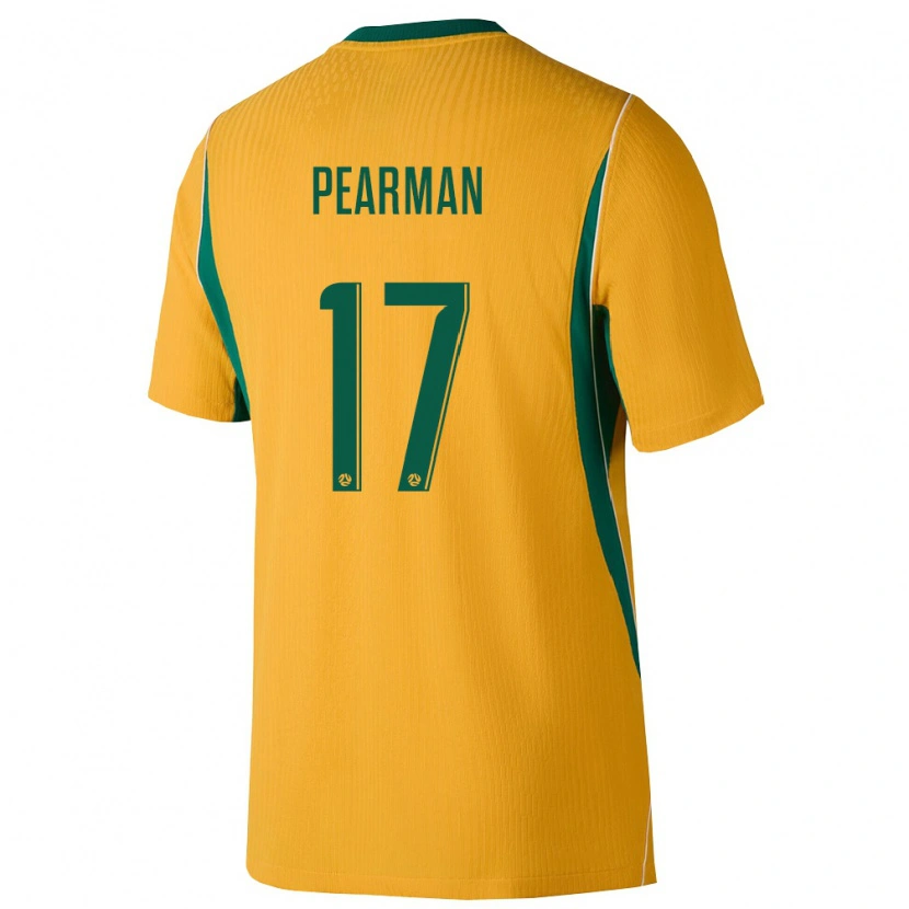 Danxen Hombre Camiseta Australia Jaylan Pearman #17 Amarillo Verde 1ª Equipación 26-28 La Camisa México