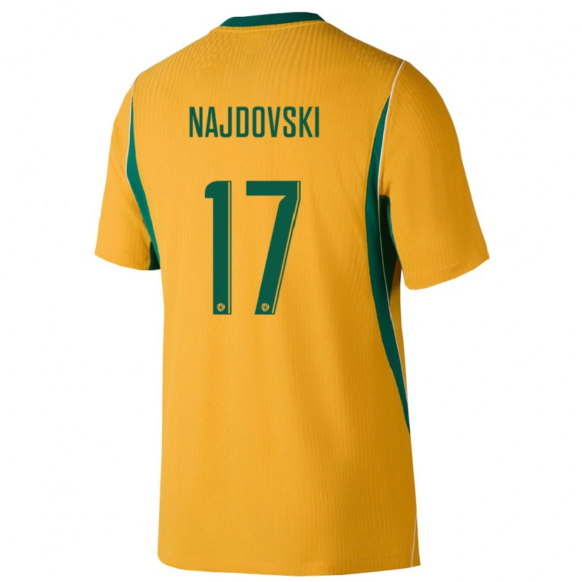 Danxen Hombre Camiseta Australia Jake Najdovski #17 Amarillo Verde 1ª Equipación 26-28 La Camisa México