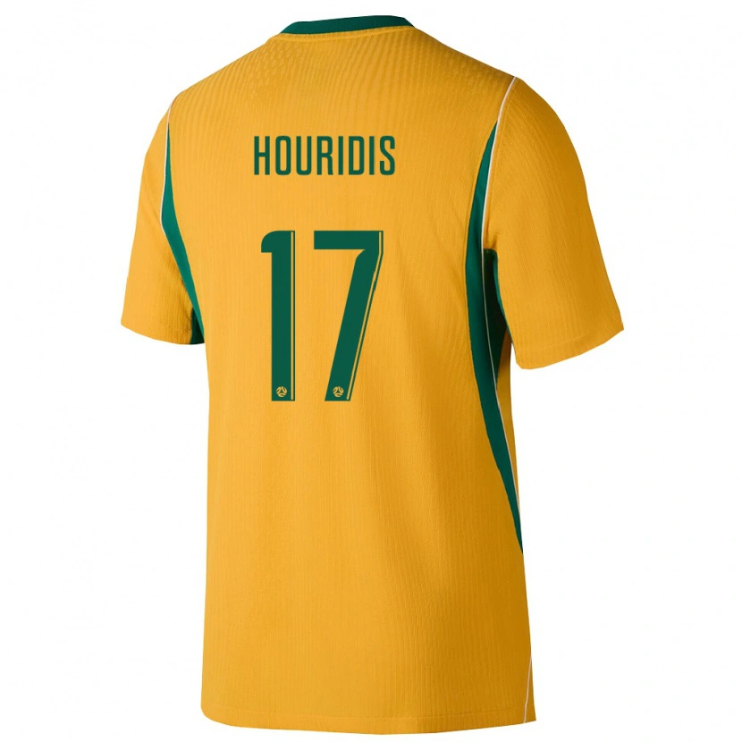 Danxen Hombre Camiseta Australia Alexi Houridis #17 Amarillo Verde 1ª Equipación 26-28 La Camisa México