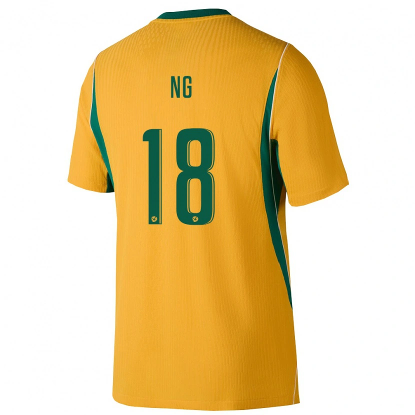 Danxen Hombre Camiseta Australia Hugo Ng #18 Amarillo Verde 1ª Equipación 26-28 La Camisa México