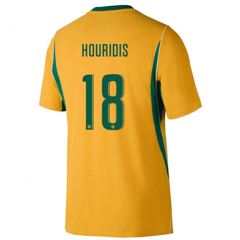 Danxen Hombre Camiseta Australia James Houridis #18 Amarillo Verde 1ª Equipación 26-28 La Camisa México