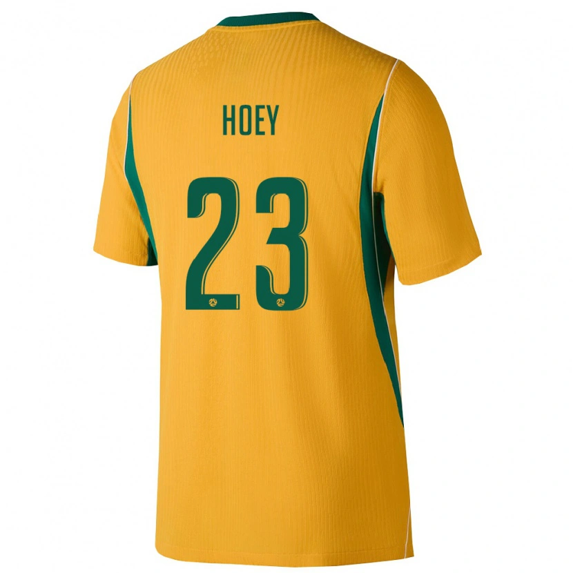 Danxen Hombre Camiseta Australia Jesse Hoey #23 Amarillo Verde 1ª Equipación 26-28 La Camisa México