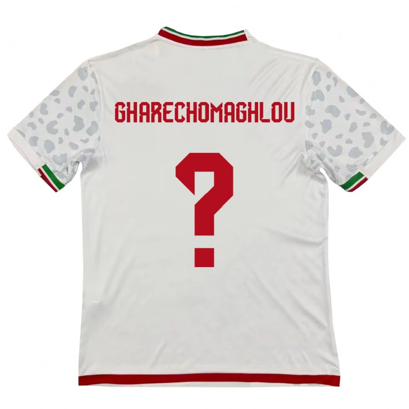 Danxen Hombre Camiseta Irán Omid Gharechomaghlou #0 Blanco Rojo 1ª Equipación 26-28 La Camisa México