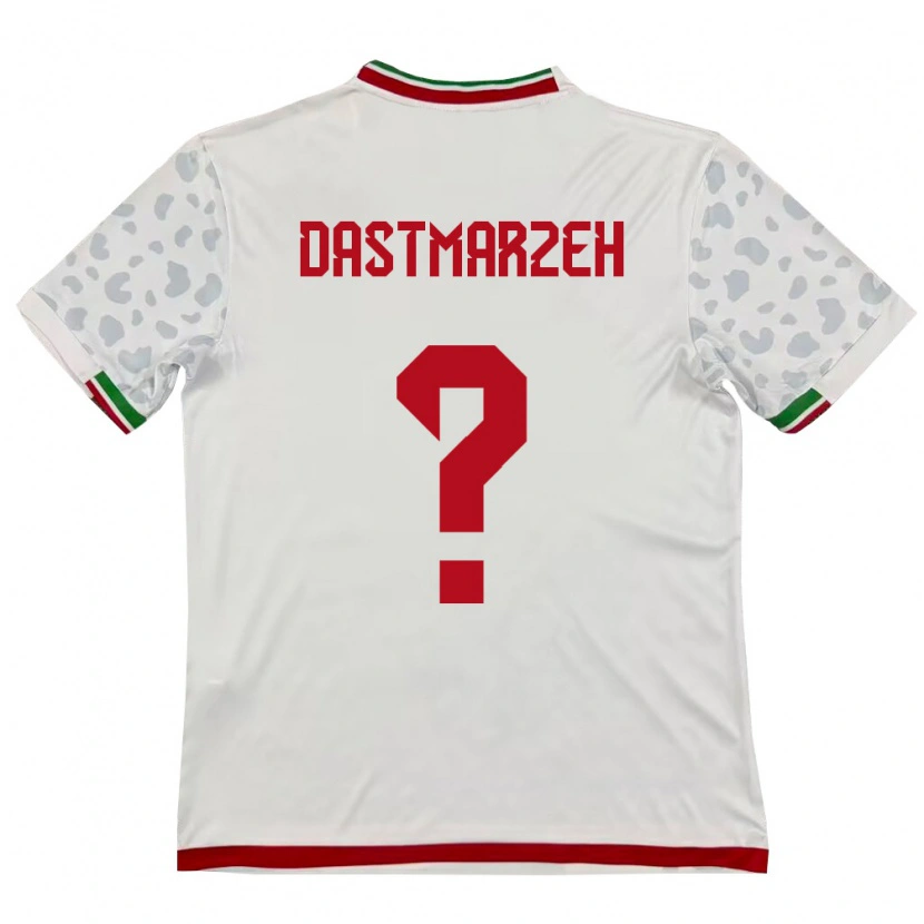 Danxen Hombre Camiseta Irán Ali Dastmarzeh #0 Blanco Rojo 1ª Equipación 26-28 La Camisa México