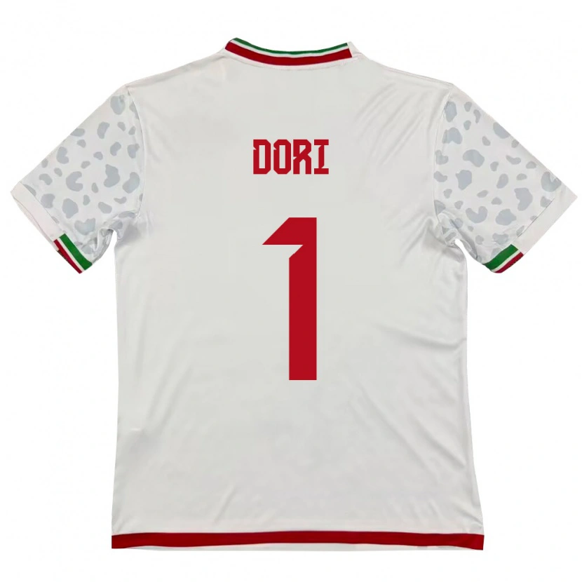 Danxen Hombre Camiseta Irán Bardia Dori #1 Blanco Rojo 1ª Equipación 26-28 La Camisa México