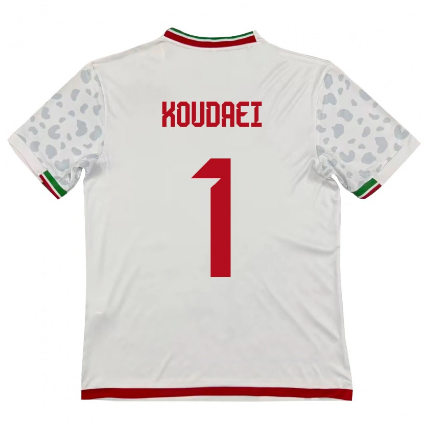 Danxen Hombre Camiseta Irán Zohreh Koudaei #1 Blanco Rojo 1ª Equipación 26-28 La Camisa México