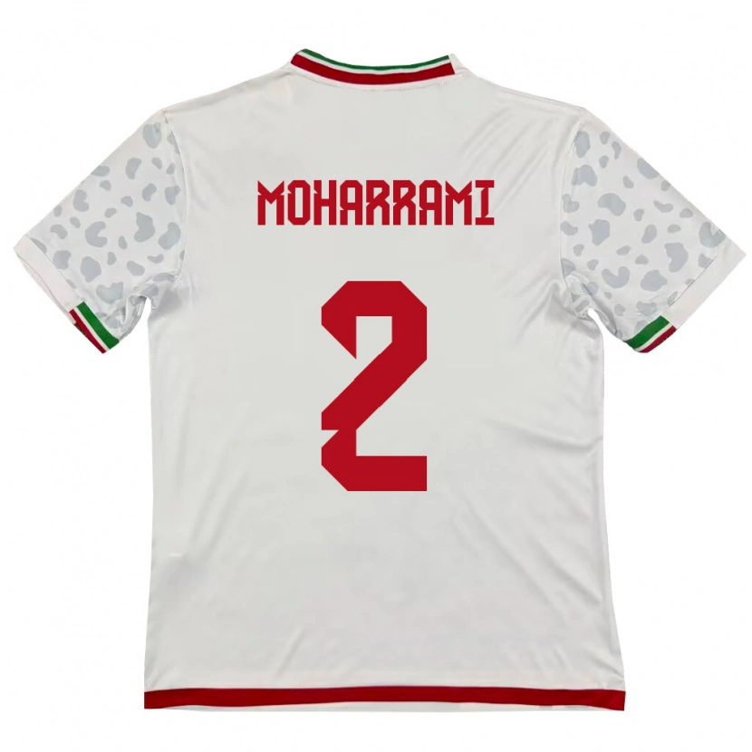 Danxen Hombre Camiseta Irán Sadegh Moharrami #2 Blanco Rojo 1ª Equipación 26-28 La Camisa México