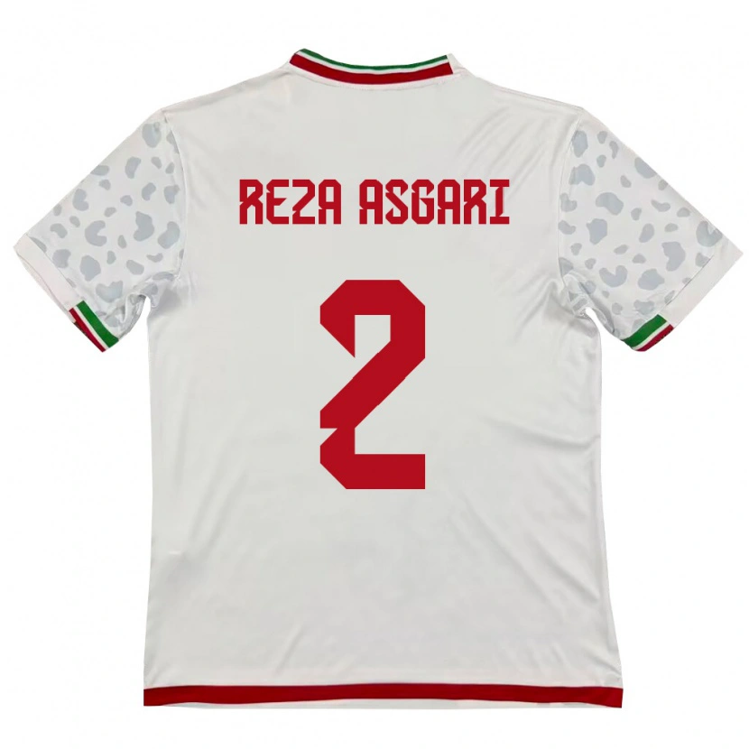 Danxen Hombre Camiseta Irán Mohammad Reza Asgari #2 Blanco Rojo 1ª Equipación 26-28 La Camisa México