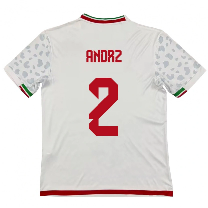 Danxen Hombre Camiseta Irán Nima Andrz #2 Blanco Rojo 1ª Equipación 26-28 La Camisa México
