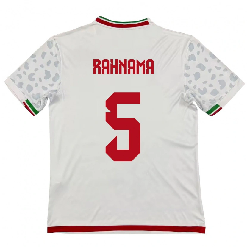 Danxen Hombre Camiseta Irán Mohammadali Rahnama #5 Blanco Rojo 1ª Equipación 26-28 La Camisa México