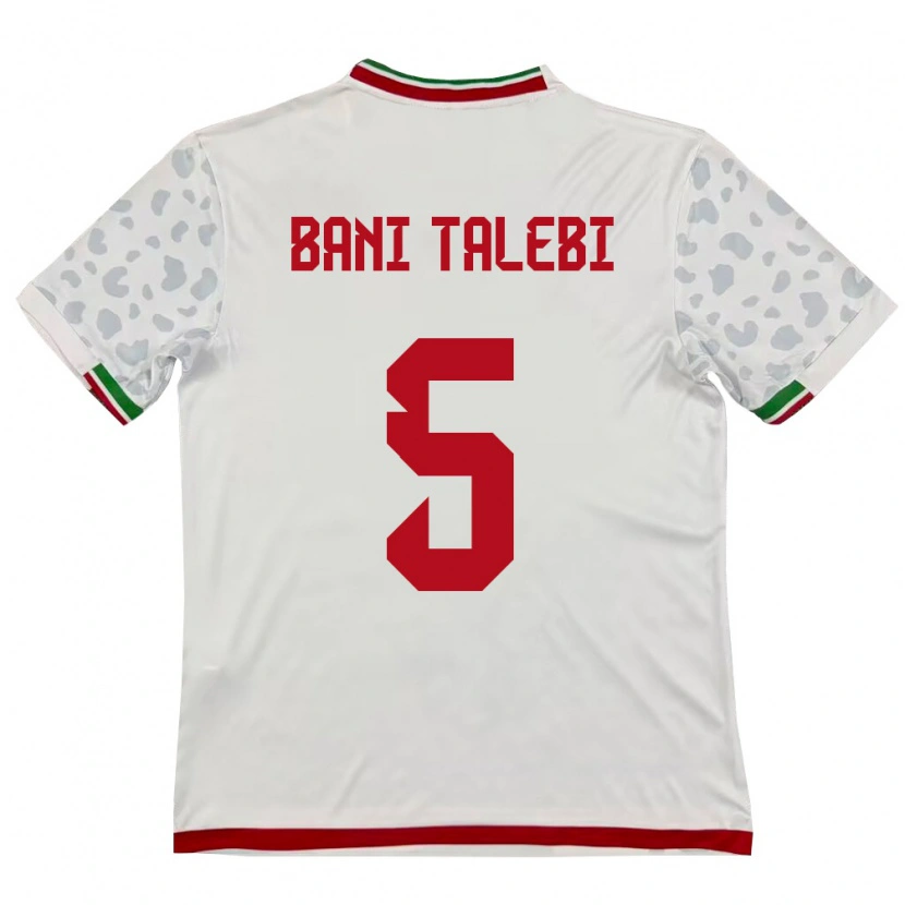 Danxen Hombre Camiseta Irán Ghazaleh Bani Talebi #5 Blanco Rojo 1ª Equipación 26-28 La Camisa México