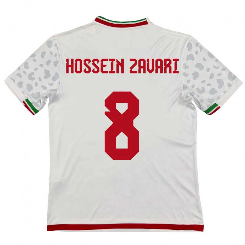 Danxen Hombre Camiseta Irán Mohammad Hossein Zavari #8 Blanco Rojo 1ª Equipación 26-28 La Camisa México