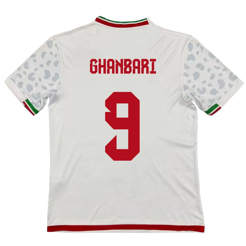 Danxen Hombre Camiseta Irán Zahra Ghanbari #9 Blanco Rojo 1ª Equipación 26-28 La Camisa México