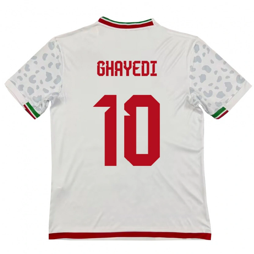 Danxen Hombre Camiseta Irán Mehdi Ghayedi #10 Blanco Rojo 1ª Equipación 26-28 La Camisa México