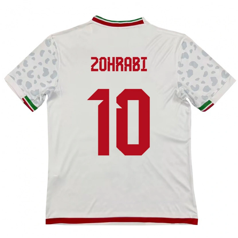 Danxen Hombre Camiseta Irán Sara Zohrabi #10 Blanco Rojo 1ª Equipación 26-28 La Camisa México
