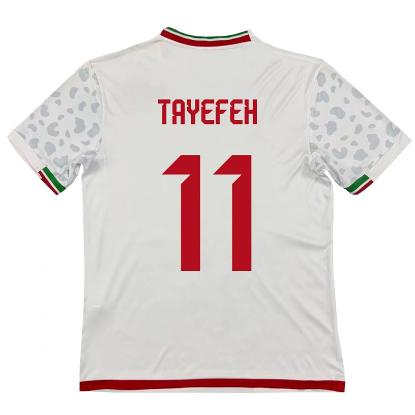 Danxen Hombre Camiseta Irán Amirhossein Tayefeh #11 Blanco Rojo 1ª Equipación 26-28 La Camisa México