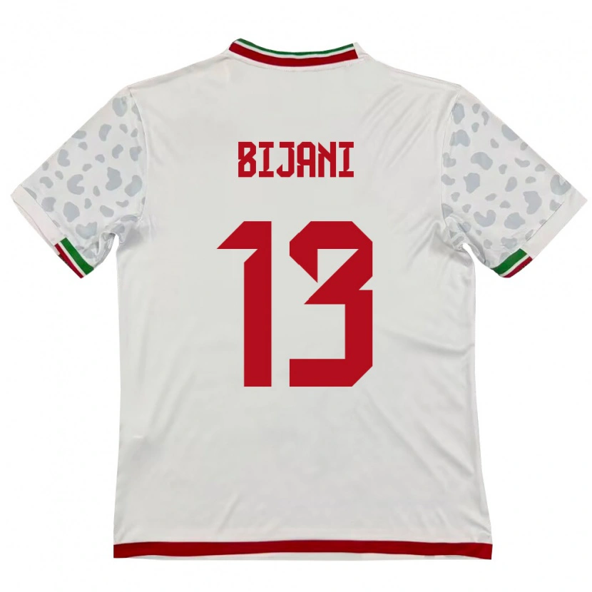 Danxen Hombre Camiseta Irán Hossein Bijani #13 Blanco Rojo 1ª Equipación 26-28 La Camisa México