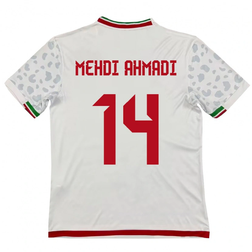 Danxen Hombre Camiseta Irán Mohammad Mehdi Ahmadi #14 Blanco Rojo 1ª Equipación 26-28 La Camisa México