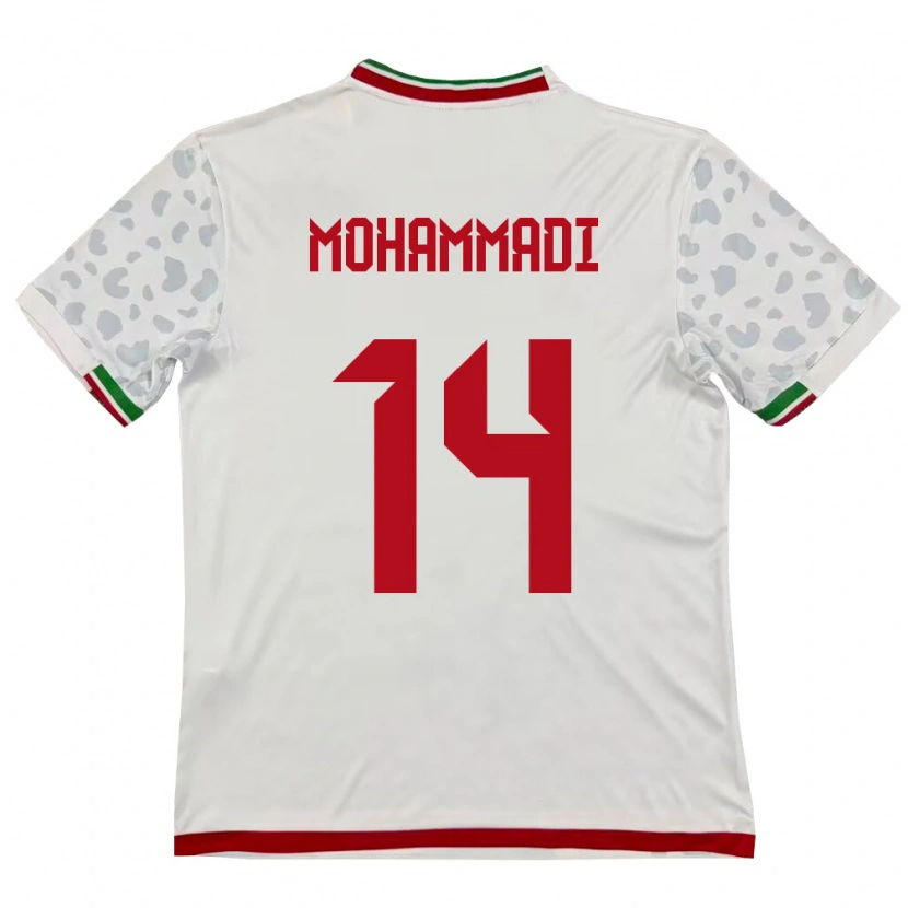 Danxen Hombre Camiseta Irán Abolfazl Mohammadi #14 Blanco Rojo 1ª Equipación 26-28 La Camisa México