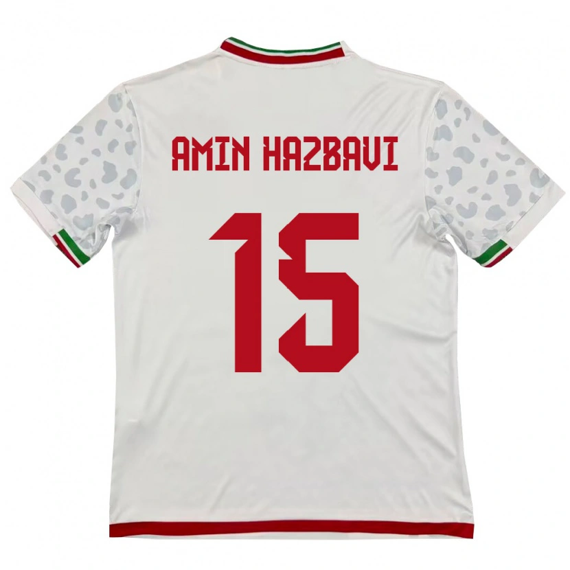 Danxen Hombre Camiseta Irán Mohammadamin Hazbavi #15 Blanco Rojo 1ª Equipación 26-28 La Camisa México