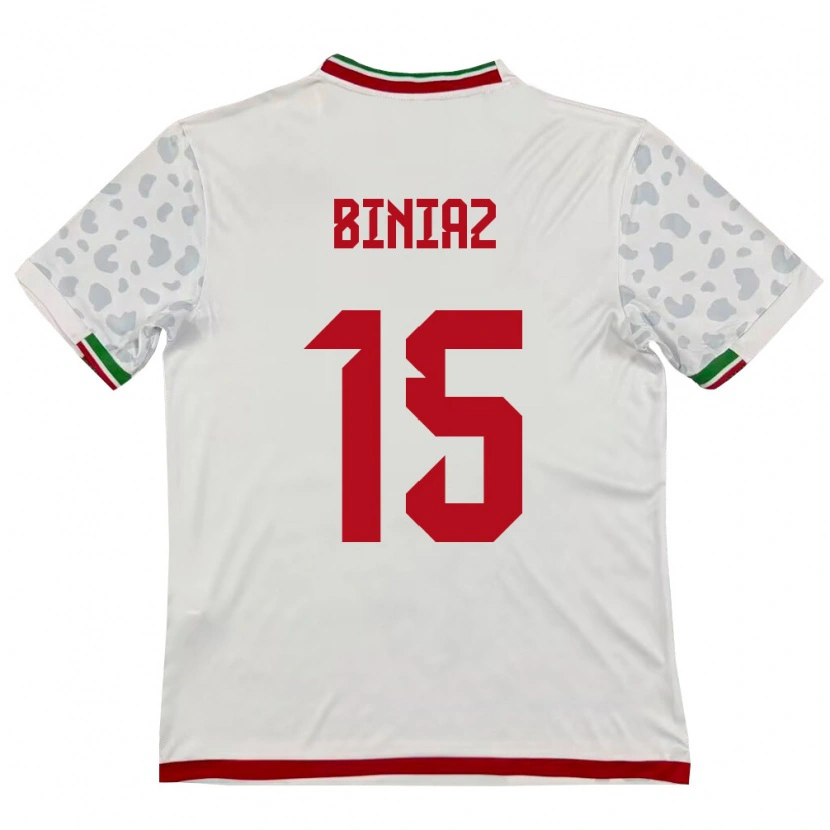 Danxen Hombre Camiseta Irán Mohammad Biniaz #15 Blanco Rojo 1ª Equipación 26-28 La Camisa México