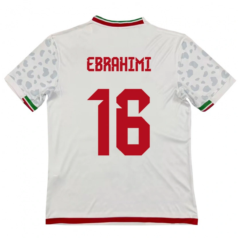 Danxen Hombre Camiseta Irán Omid Ebrahimi #16 Blanco Rojo 1ª Equipación 26-28 La Camisa México