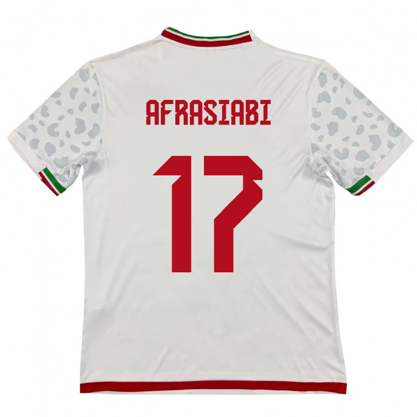 Danxen Hombre Camiseta Irán Amirmohammad Afrasiabi #17 Blanco Rojo 1ª Equipación 26-28 La Camisa México