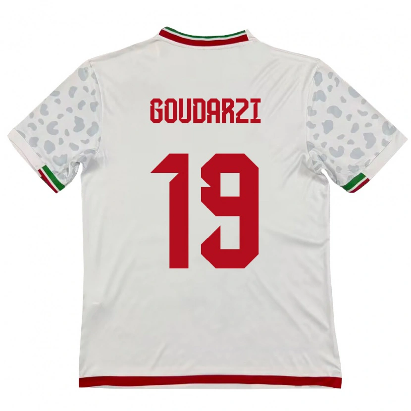 Danxen Hombre Camiseta Irán Mehdi Goudarzi #19 Blanco Rojo 1ª Equipación 26-28 La Camisa México