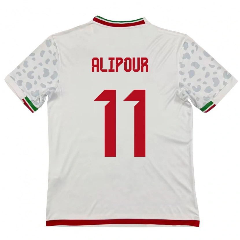 Danxen Hombre Camiseta Irán Ali Alipour #11 Blanco Rojo 1ª Equipación 26-28 La Camisa México