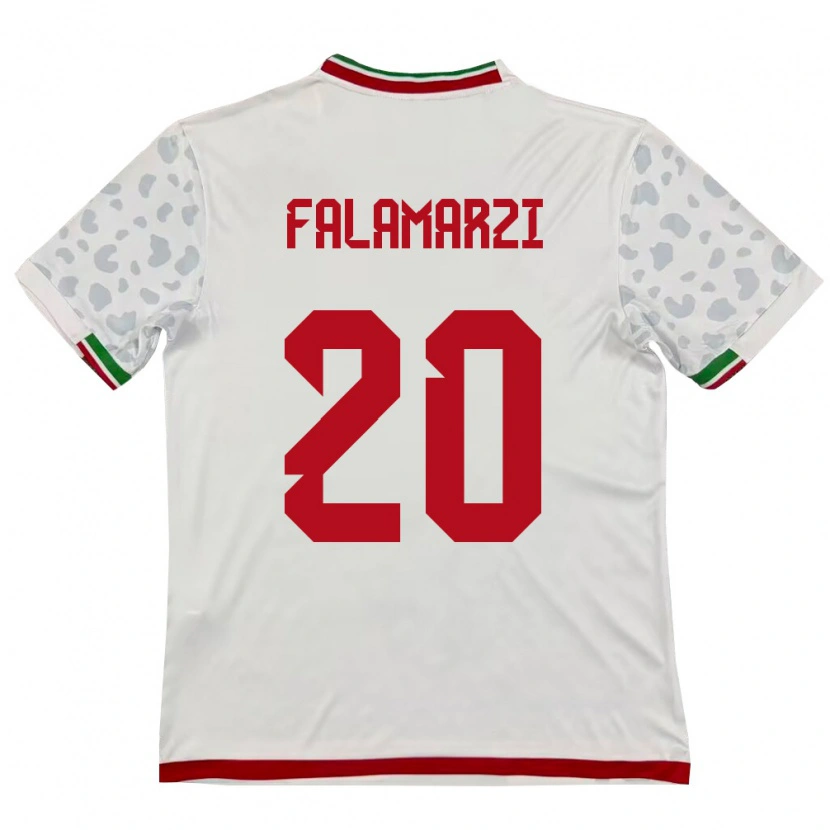 Danxen Hombre Camiseta Irán Esmaeil Falamarzi #20 Blanco Rojo 1ª Equipación 26-28 La Camisa México