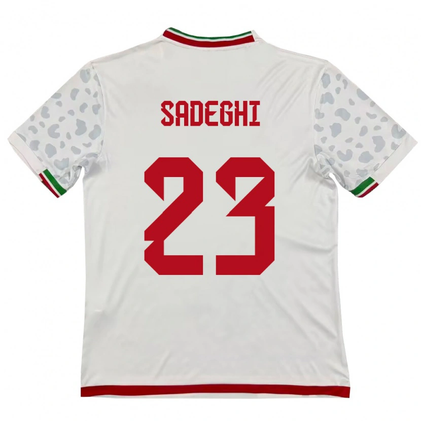 Danxen Hombre Camiseta Irán Mohammadhossein Sadeghi #23 Blanco Rojo 1ª Equipación 26-28 La Camisa México