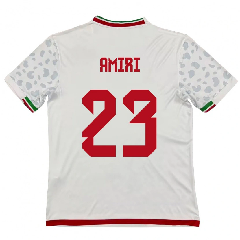 Danxen Hombre Camiseta Irán Mobin Amiri #23 Blanco Rojo 1ª Equipación 26-28 La Camisa México