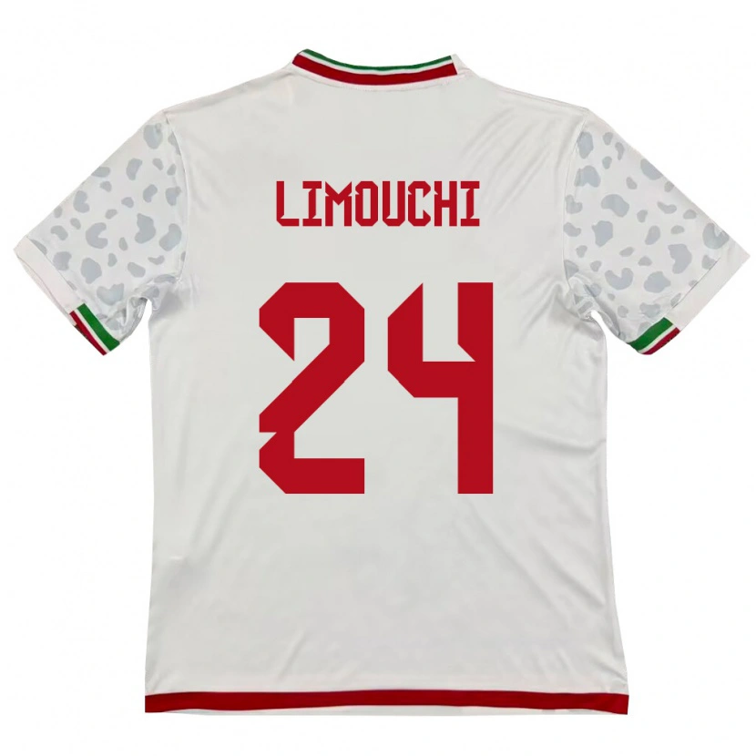 Danxen Hombre Camiseta Irán Mehdi Limouchi #24 Blanco Rojo 1ª Equipación 26-28 La Camisa México