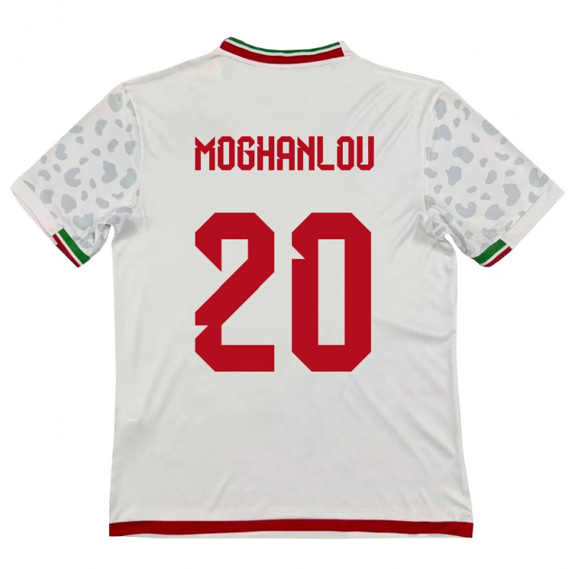 Danxen Hombre Camiseta Irán Shahriar Moghanlou #20 Blanco Rojo 1ª Equipación 26-28 La Camisa México