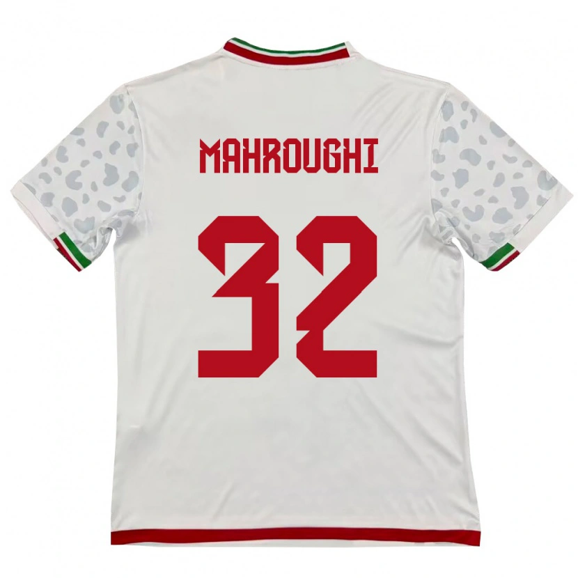 Danxen Hombre Camiseta Irán Ehsan Mahroughi #32 Blanco Rojo 1ª Equipación 26-28 La Camisa México