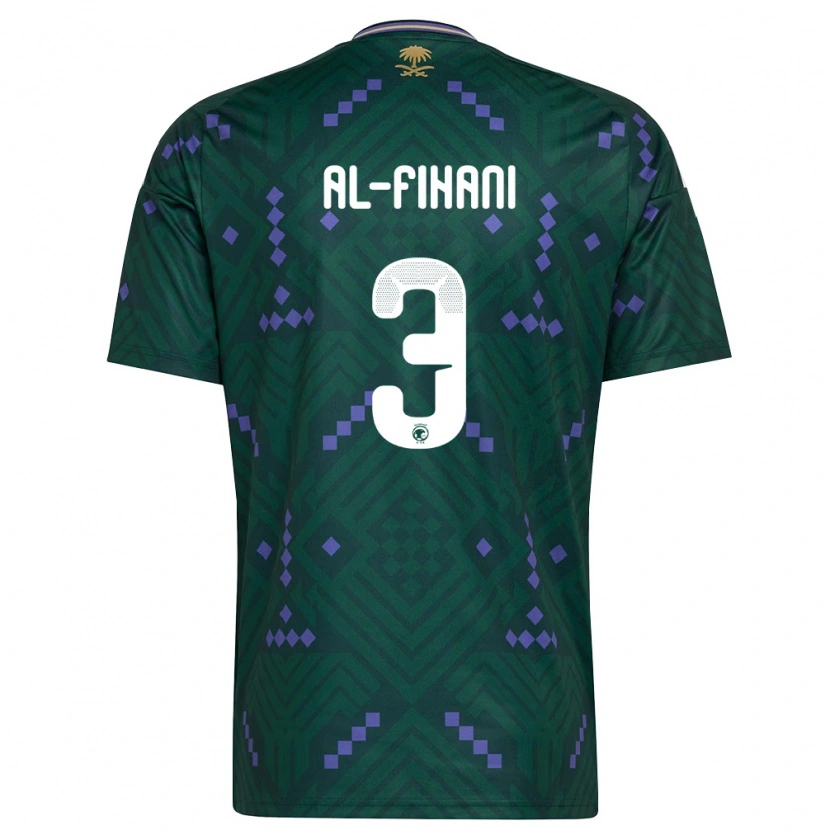 Danxen Hombre Camiseta Arabia Saudita Nasser Al-Fihani #3 Verde Púrpura Blanco 1ª Equipación 26-28 La Camisa México