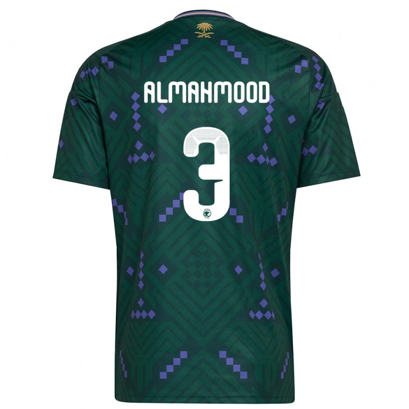 Danxen Hombre Camiseta Arabia Saudita Mohammed Almahmood #3 Verde Púrpura Blanco 1ª Equipación 26-28 La Camisa México