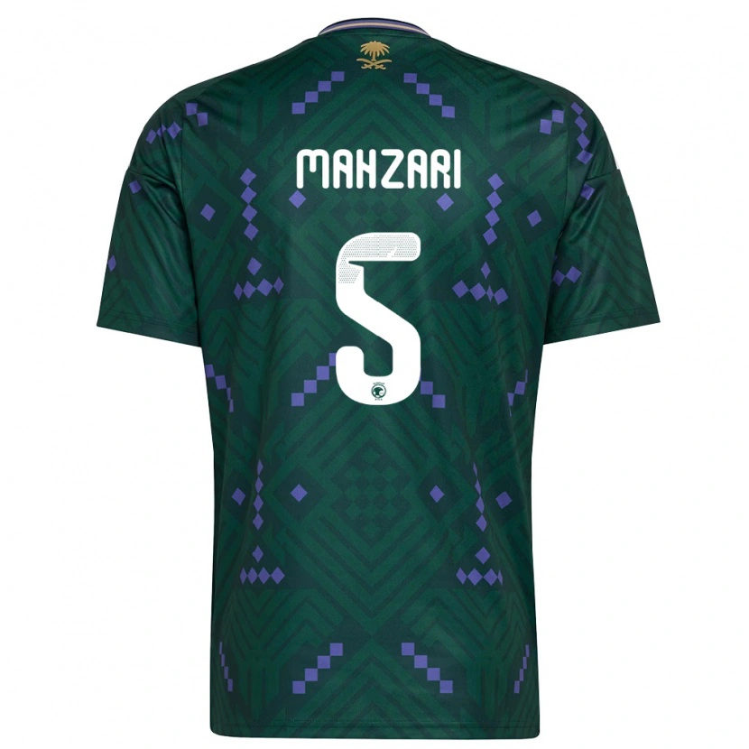 Danxen Hombre Camiseta Arabia Saudita Mohammed Mahzari #5 Verde Púrpura Blanco 1ª Equipación 26-28 La Camisa México