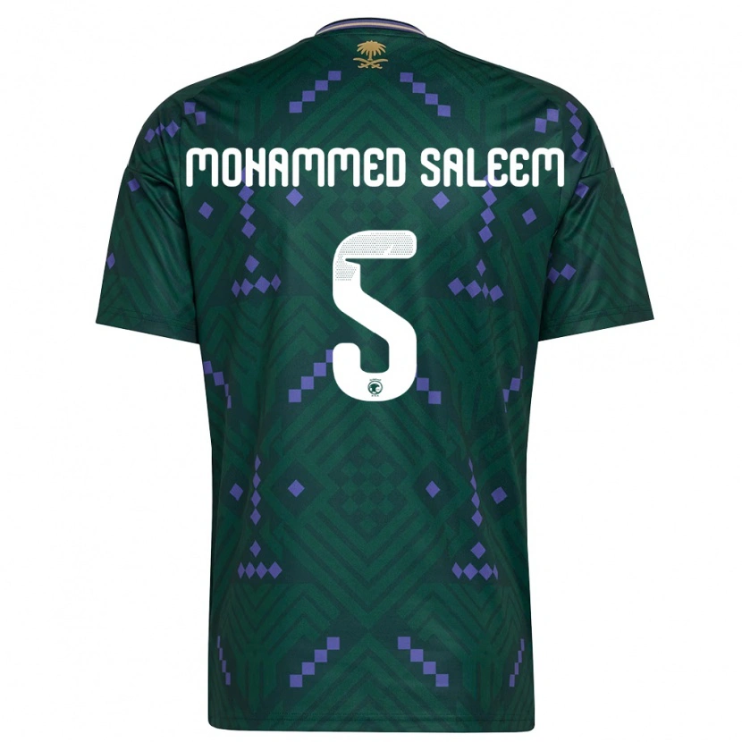 Danxen Hombre Camiseta Arabia Saudita Moayad Mohammed Saleem #5 Verde Púrpura Blanco 1ª Equipación 26-28 La Camisa México