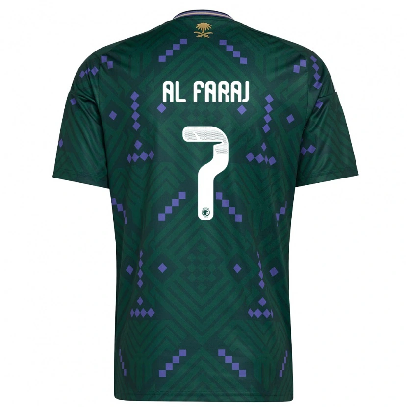 Danxen Hombre Camiseta Arabia Saudita Salman Al-Faraj #7 Verde Púrpura Blanco 1ª Equipación 26-28 La Camisa México